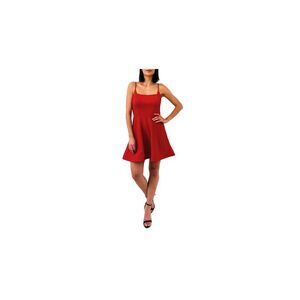 TRIXXI Womens Red Spaghetti Strap Square Neck Mini Party Fit + Flare Dress 15